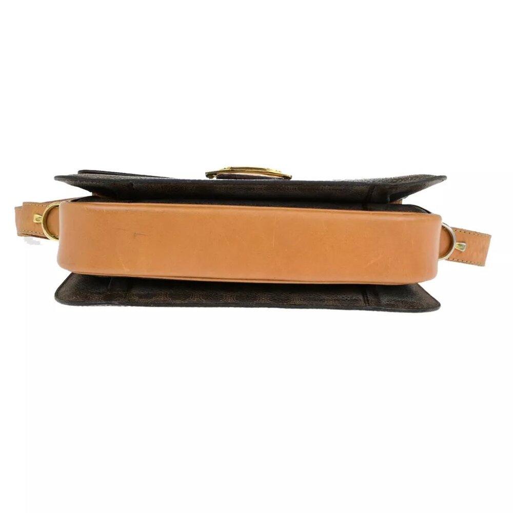 CELINE Macadam Pattern Horse Carriage Shoulder Bag PVC Leather Brown GHW 98YG603 - Picture 5 of 15